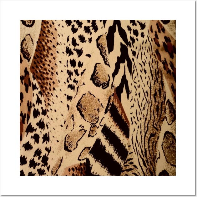 1980s brown black tan cheetah leopard safari animal print Wall Art by Tina
